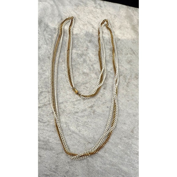Monet Jewelry - Vintage Monet Necklace Gold Tone Signed 34"